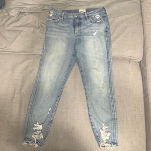 Agolde Sophie distressed mid rise cropped jeans size 29